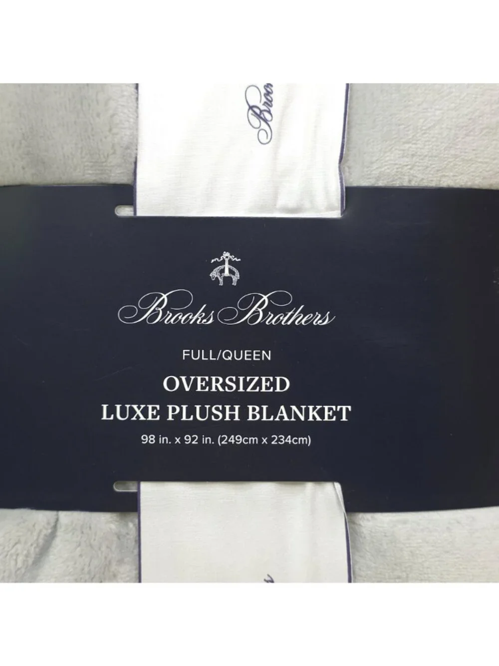Brooks Brothers Oversized Luxe Plush Blanket Full/Queen 98